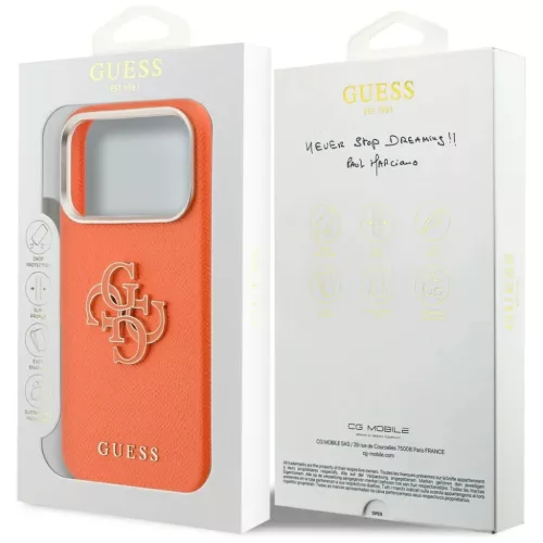 iPhone 17 Pro Max Guess FW Resin Logo narancssárga tok-3666339584634 8 kép