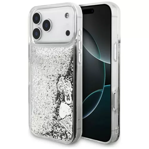 iPhone 17 Pro Max Guess Liq. Glitter Charms Ezüst tok-3666339553456 1 kép