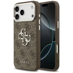   iPhone 17 Pro Max Guess 4G Big 4G Classic Logo barna ezüst tok