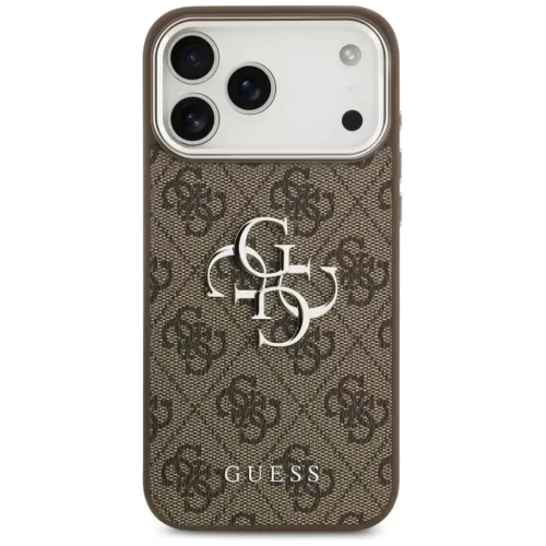 iPhone 17 Pro Max Guess 4G Big 4G Classic Logo barna ezüst tok-3666339517946 3 kép