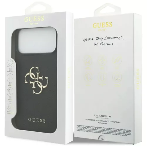 iPhone 17 Pro Max Guess Grained Big 4G & Classic Logo tok fekete-3666339524906 8 kép