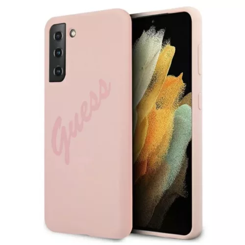 Samsung S21 Ultra Guess GUHCS21LLSVSPI Silicone Vintage tok pink-3700740496084 3 kép