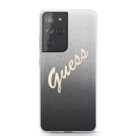   Samsung S21 Ultra Guess GUHCS21LPCUGLSBK Glitter Gradient Vintage tok flitteres fekete