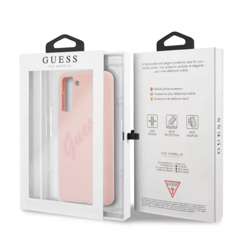 Samsung S21+ Plus Guess GUHCS21MLSVSPI Silicone Vintage tok pink-3700740496077 2 kép