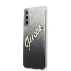   Samsung S21+ Plus Guess GUHCS21MPCUGLSBK Glitter Gradient Vintage tok flitteres fekete