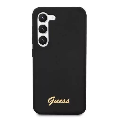 Samsung Galaxy S23 Guess Liquid Silicone Metal Logo tok fekete (GUHCS2-3666339114817 2 kép