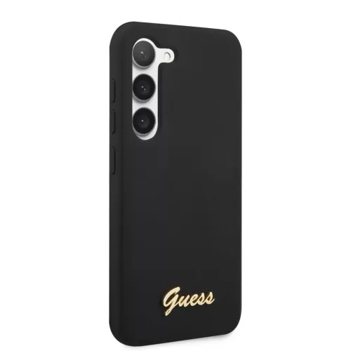 Samsung Galaxy S23 Guess Liquid Silicone Metal Logo tok fekete (GUHCS2-3666339114817 3 kép