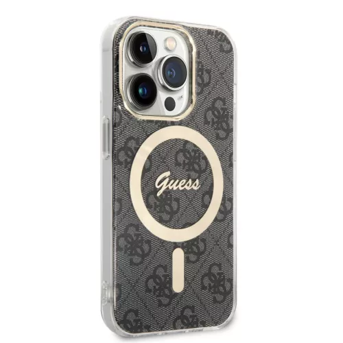 iPhone 14 Pro Guess 4G IML MagSafe kompatibilis tok fekete (GUHMP14LH4-3666339118228 3 kép