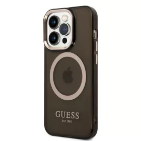 iPhone 14 Pro Guess Translucent MagSafe kompatibilis tok fekete (GUHMP-3666339069605 1 kép