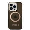 iPhone 14 Pro Guess Translucent MagSafe kompatibilis tok fekete (GUHMP-3666339069605 5 kép