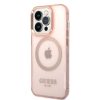 iPhone 14 Pro Guess Translucent MagSafe kompatibilis tok rózsaszín (-3666339069681 1 kép
