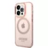 iPhone 14 Pro Guess Translucent MagSafe kompatibilis tok rózsaszín (-3666339069681 1 kép