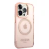 iPhone 14 Pro Guess Translucent MagSafe kompatibilis tok rózsaszín (-3666339069681 5 kép