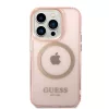 iPhone 14 Pro Guess Translucent MagSafe kompatibilis tok rózsaszín (-3666339069681 6 kép