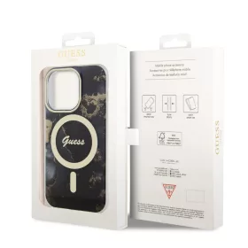 iPhone 14 Pro Guess Marble IML MagSafe kompatibilis tok fekete (GUHMP1-3666339115777 2 kép