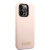 iPhone 14 Pro Guess Silicone Metal Logo MagSafe kompatibilis tok rózs-3666339070328 5 kép