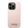 iPhone 14 Pro Guess Silicone Metal Logo MagSafe kompatibilis tok rózs-3666339070328 6 kép