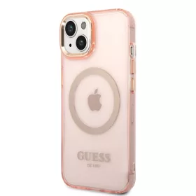 iPhone 14 Plus Guess Translucent MagSafe kompatibilis tok rózsaszín -3666339069674 1 kép