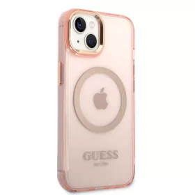iPhone 14 Plus Guess Translucent MagSafe kompatibilis tok rózsaszín -3666339069674 2 kép