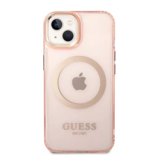 iPhone 14 Plus Guess Translucent MagSafe kompatibilis tok rózsaszín -3666339069674 4 kép