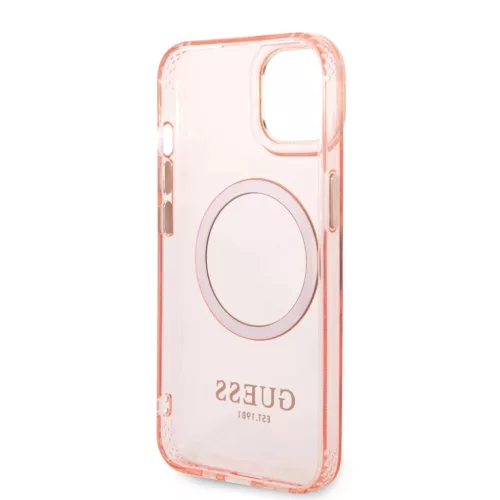 iPhone 14 Plus Guess Translucent MagSafe kompatibilis tok rózsaszín -3666339069674 5 kép