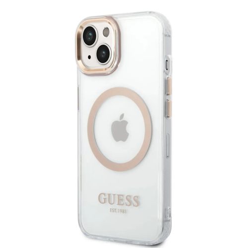iPhone 14 Plus Guess Transparent MagSafe kompatibilis tok arany (GUHMP-3666339069711 1 kép