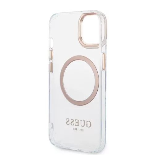 iPhone 14 Plus Guess Transparent MagSafe kompatibilis tok arany (GUHMP-3666339069711 2 kép