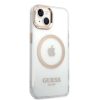 iPhone 14 Plus Guess Transparent MagSafe kompatibilis tok arany (GUHMP-3666339069711 6 kép