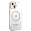 iPhone 14 Plus Guess Transparent MagSafe kompatibilis tok arany (GUHMP-3666339069711 6 kép