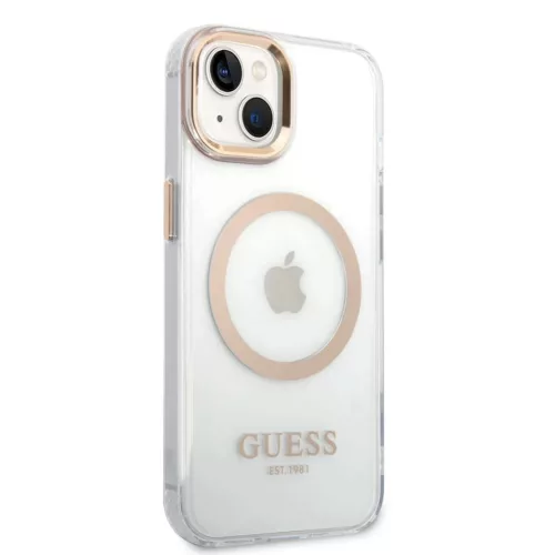 iPhone 14 Plus Guess Transparent MagSafe kompatibilis tok arany (GUHMP-3666339069711 6 kép