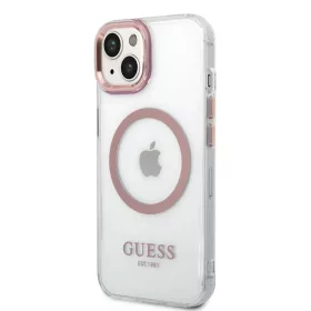 iPhone 14 Plus Guess Transparent MagSafe kompatibilis tok rózsaszín -3666339069759 1 kép