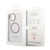 iPhone 14 Plus Guess Transparent MagSafe kompatibilis tok rózsaszín -3666339069759 2 kép
