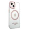 iPhone 14 Plus Guess Transparent MagSafe kompatibilis tok rózsaszín -3666339069759 3 kép