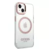 iPhone 14 Plus Guess Transparent MagSafe kompatibilis tok rózsaszín -3666339069759 3 kép