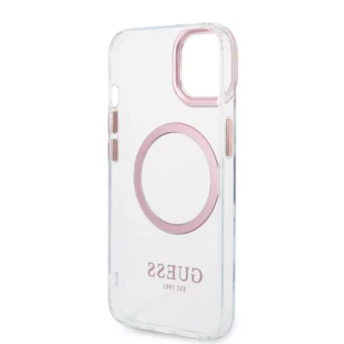 iPhone 14 Plus Guess Transparent MagSafe kompatibilis tok rózsaszín -3666339069759 4 kép