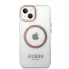 iPhone 14 Plus Guess Transparent MagSafe kompatibilis tok rózsaszín -3666339069759 5 kép