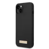 iPhone 14 Plus Guess Silicone Metal Logo MagSafe kompatibilis tok feke-3666339070236 5 kép