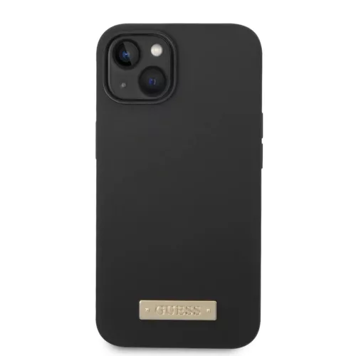 iPhone 14 Plus Guess Silicone Metal Logo MagSafe kompatibilis tok feke-3666339070236 6 kép