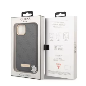iPhone 14 Plus Guess PU 4G MagSafe kompatibilis tok fekete (GUHMP14MU4-3666339069872 2 kép