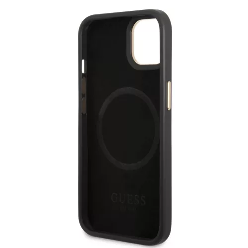 iPhone 14 Plus Guess PU 4G MagSafe kompatibilis tok fekete (GUHMP14MU4-3666339069872 5 kép