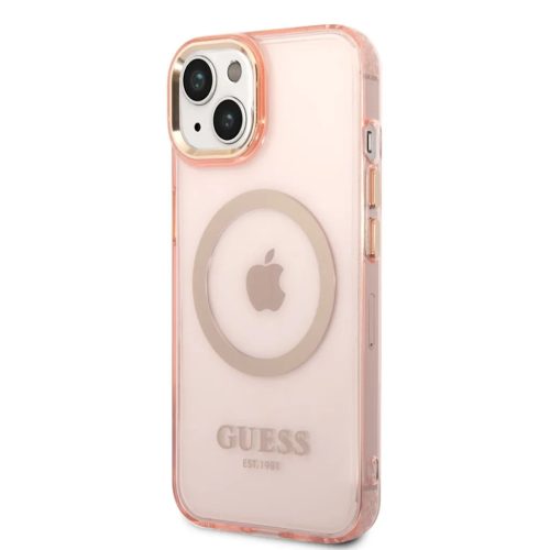 iPhone 14 Guess Translucent MagSafe kompatibilis tok rózsaszín (GUHM-3666339069667 1 kép