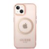 iPhone 14 Guess Translucent MagSafe kompatibilis tok rózsaszín (GUHM-3666339069667 4 kép