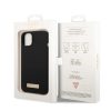 iPhone 14 Guess Silicone Metal Logo MagSafe kompatibilis tok fekete (G-3666339070229 2 kép