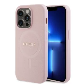   iPhone 15 Pro Guess PU Saffiano MagSafe tok rózsaszín (GUHMP15LPSAHMCP)