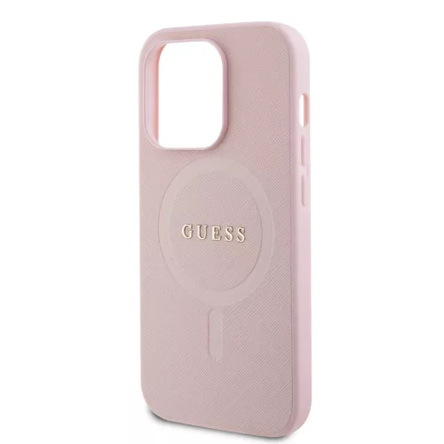 iPhone 15 Pro Guess PU Saffiano MagSafe tok rózsaszín (GUHMP15LPSAHM-3666339156206 5 kép
