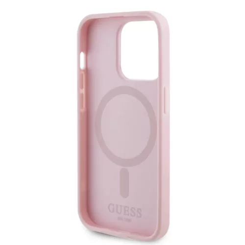 iPhone 15 Pro Guess PU Saffiano MagSafe tok rózsaszín (GUHMP15LPSAHM-3666339156206 7 kép