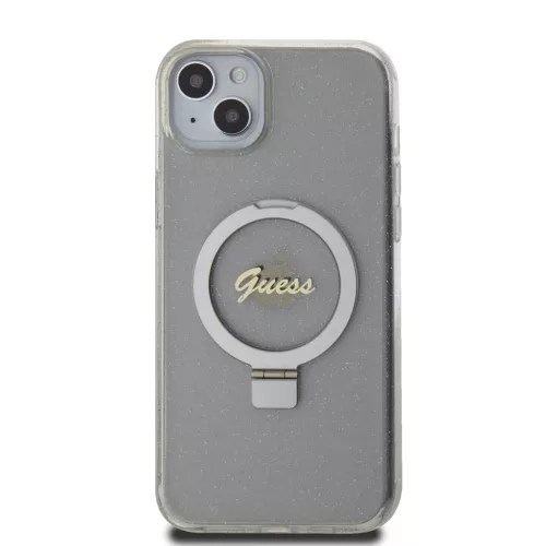 iPhone 15 Plus Guess IML Ring Stand Glitter MagSafe tok átlátszó (G-3666339156619 2 kép