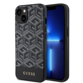   iPhone 15 Guess PU G Cube MagSafe kompatibilis telefontok fekete (GUHMP15SHGCFSEK)