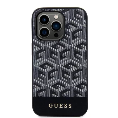 iPhone 15 Pro Max Guess PU G Cube MagSafe kompatibilis telefontok feke-3666339194734 4 kép