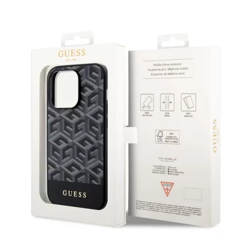 iPhone 15 Pro Max Guess PU G Cube MagSafe kompatibilis telefontok feke-3666339194734 6 kép
